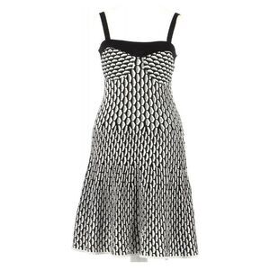 M Missoni Black White Classic Pattern Midi Knit Dress Size US 8